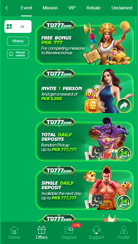 TD777 Bonuses
