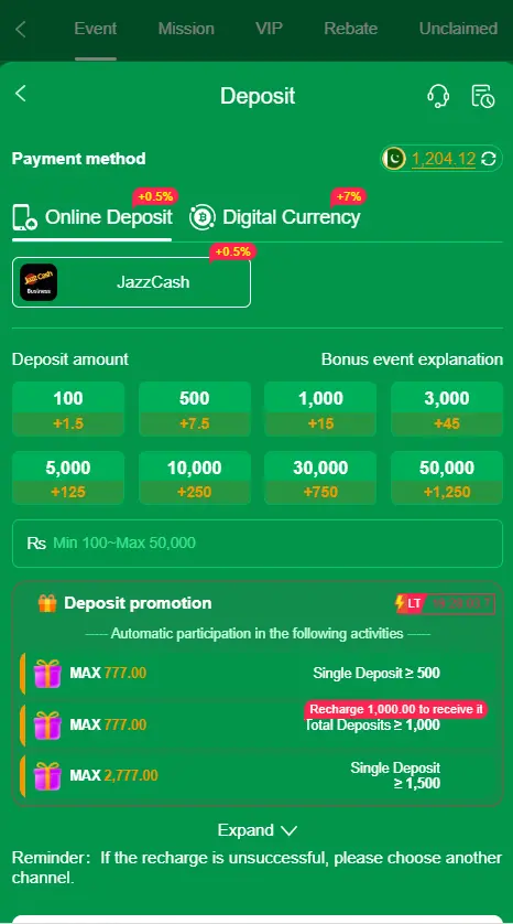 TD 777 Deposit