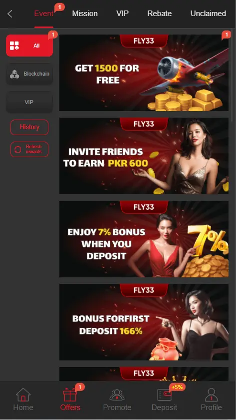 Fly33 Bonuses